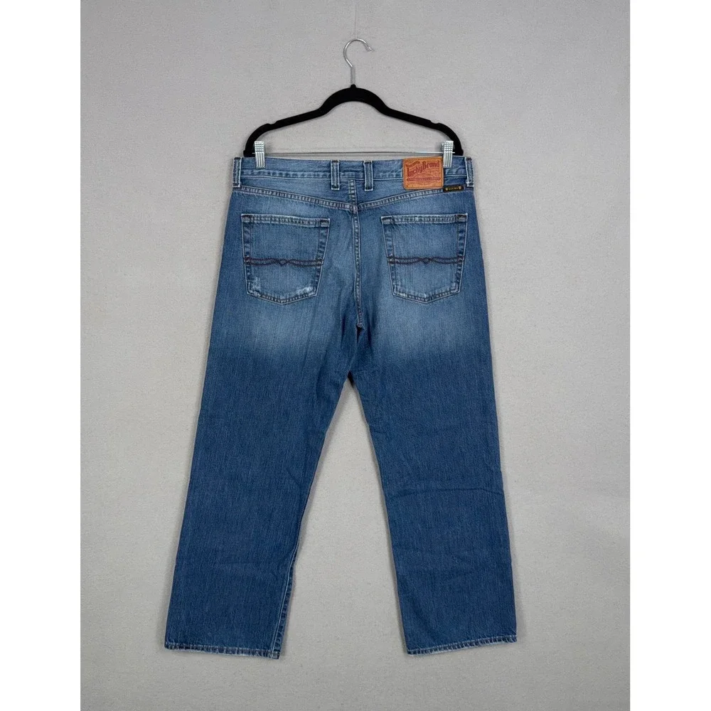 Lucky Brand Jeans Mens 34 Blue Woodsmen Vintage Straight Leg Denim Workwear